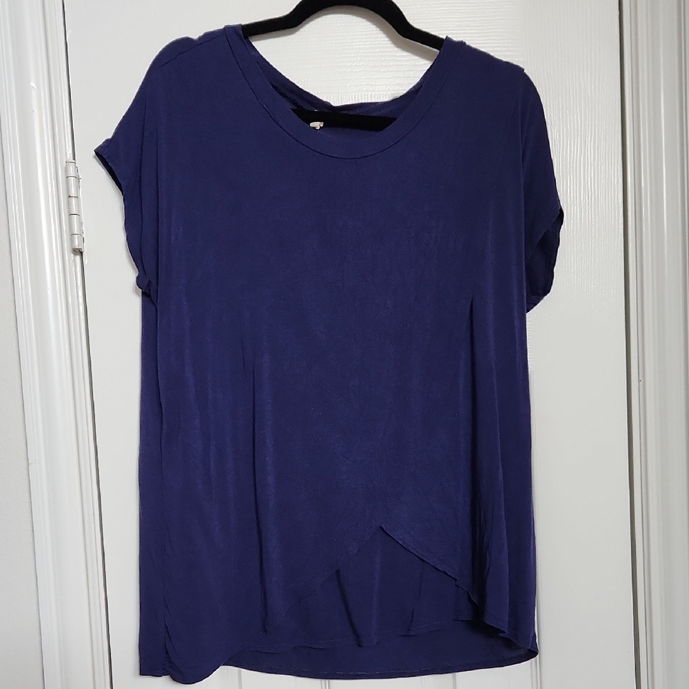 Pink Blush Navy Blue Tulip Style Maternity And Nursing Top